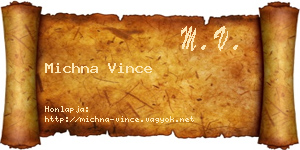 Michna Vince névjegykártya